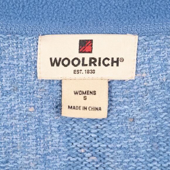 Woolrich x Beaver Creek Resort Women's Sweater Blue Ramie Wool 1/4 Zip Mock Neck - Picture 5 of 6
